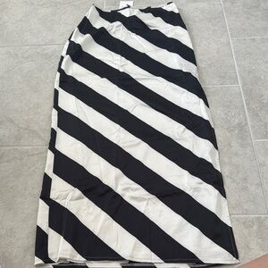 Black and White Striped Women's Skirt
